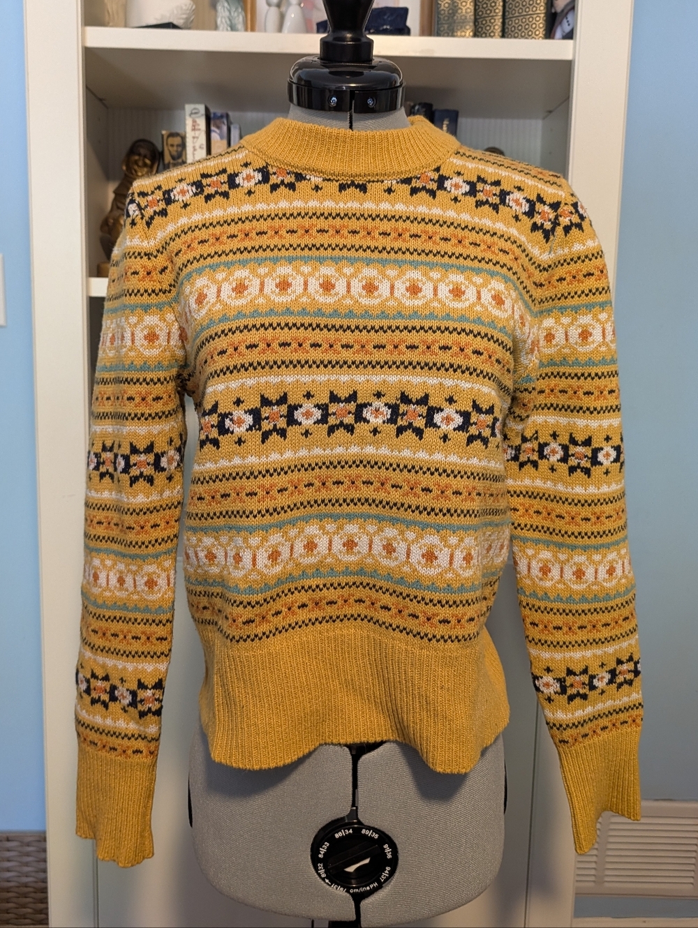 Yellow Fair Isle Knit Sweater - Women's